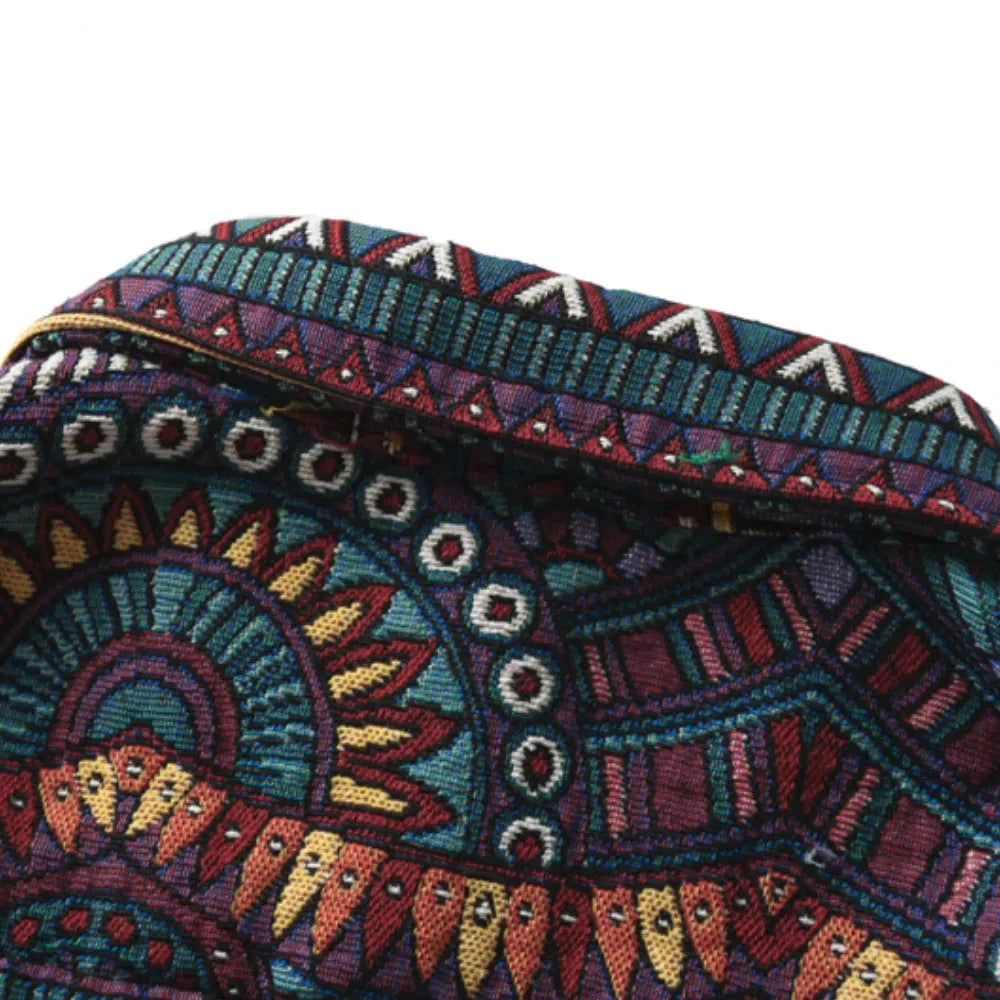 Aztec Flowers Flannel Shirt Streetwear Casual Long Sleeve Unisex